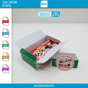 Caixa de Natal para 2 Chocolates Baton