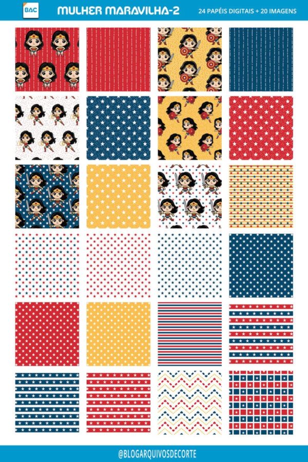 Kit de Papel Mulher Maravilha 2