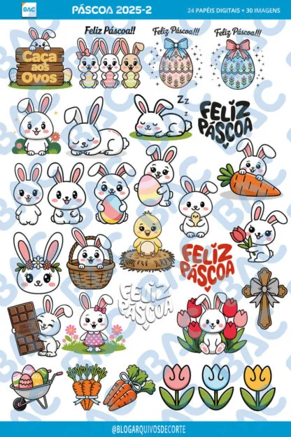 Kit de Papel Digital Páscoa 2025