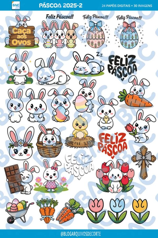 Kit de Papel Digital Páscoa 2025