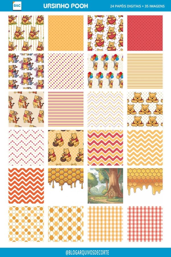 Kit de Papel Digital Ursinho Pooh