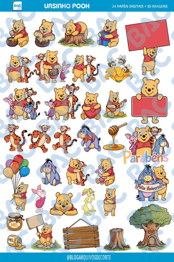 Kit de Papel Digital Ursinho Pooh