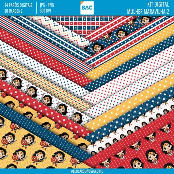 Kit de Papel Mulher Maravilha 2