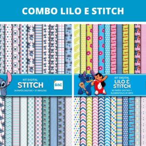 combo papel digital lilo e stitch