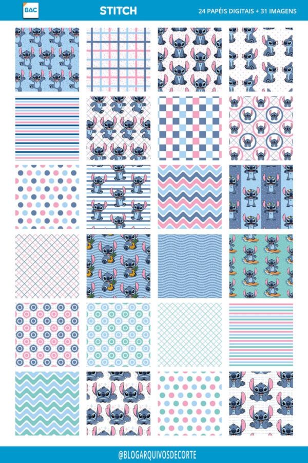 Kit de Papel Digital Stitch