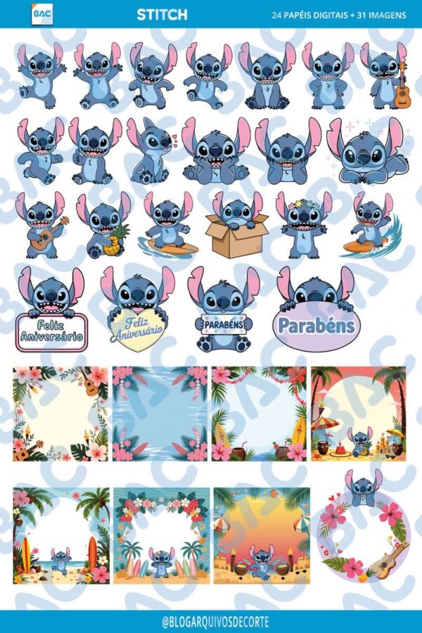 Kit de Papel Digital Stitch