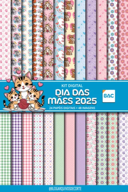 Kit de Papel Digital Dia das Mães 2025