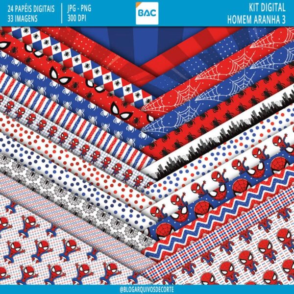 Kit de Papel Digital Homem Aranha 3