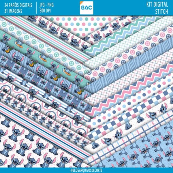 Kit de Papel Digital Stitch