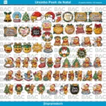 Papel Digital ursinho Pooh de Natal