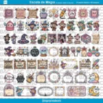 Kit de Papel Digital Escola da Magia - Kit Digital Volta às Aulas