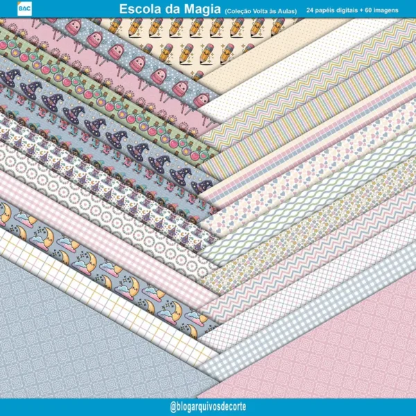 papel-digital-escola-de-magia Kit de Papel Digital Escola da Magia - Kit Digital Volta às Aulas