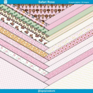 Papel Digital Safari Rosa
