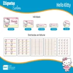 Kit de Etiquetas Escolares Hello Kitty – Arquivo de Corte