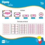 Kit de Etiquetas Escolares TEA Rosa – Arquivo de Corte