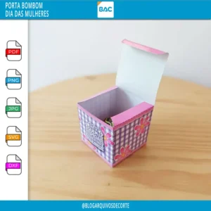 Arquivo de Corte - Caixinha Porta Bombom - Dia das Mulheres