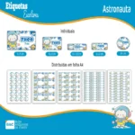 Kit de Etiquetas Escolares Astronauta
