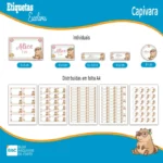 Kit de Etiquetas Escolares Capivara