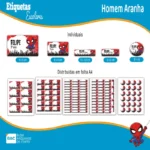 Kit de Etiquetas Escolares Homem Aranha