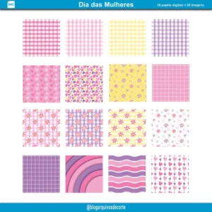 Kit de Papel Digital Dia das Mulheres