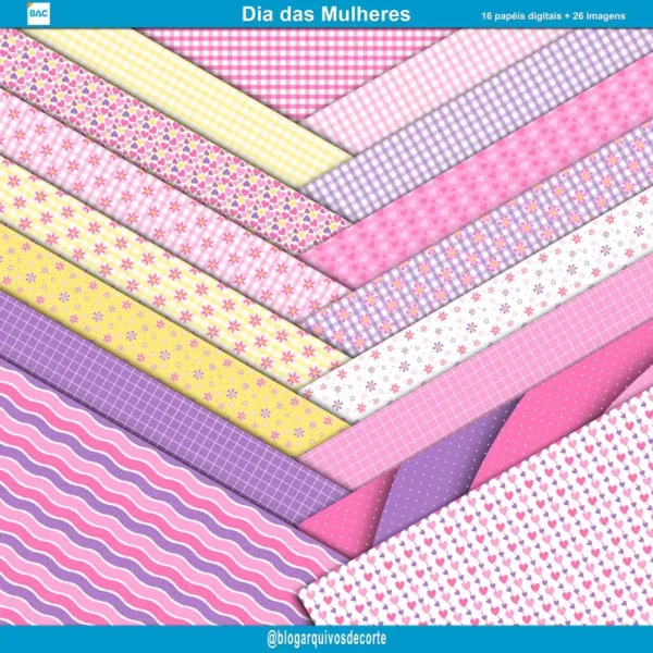 Kit de Papel Digital Dia das Mulheres