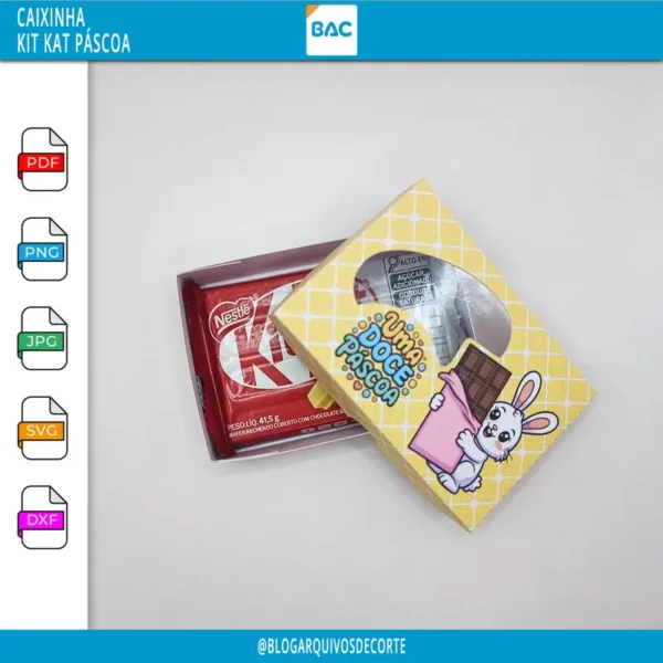 Porta Kit Kat de Páscoa - Arquivo de Corte