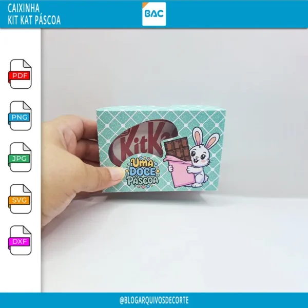 Porta Kit Kat de Páscoa - Arquivo de Corte