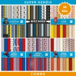 Combo Kit de Papel Digital Super Heróis