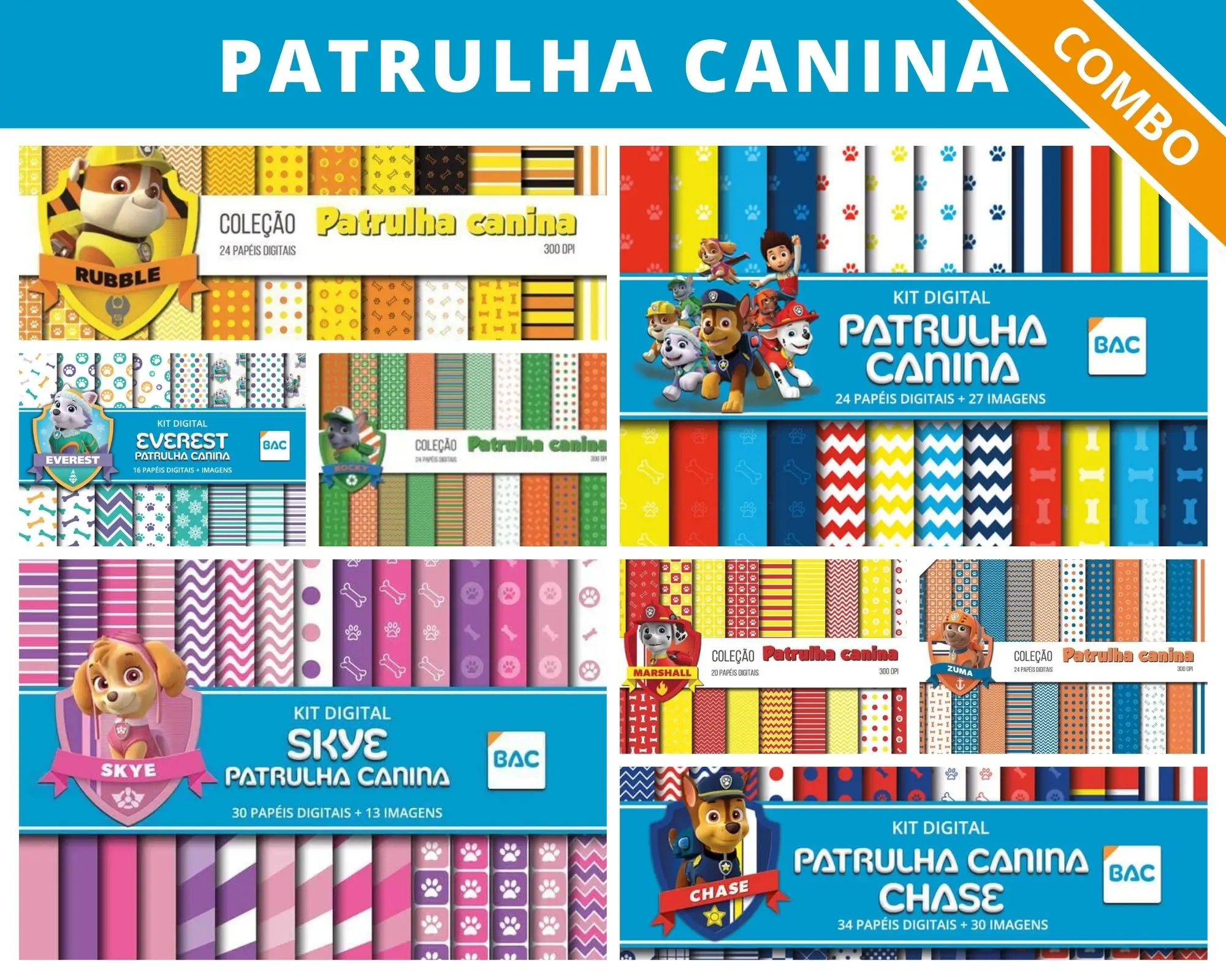 Combo Kit Digital Patrulha Canina Combo Kit Digital Patrulha Canina