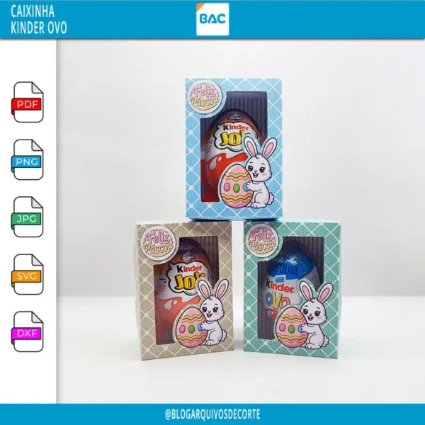 Arquivo de Corte - Caixinha Kinder Ovo de Páscoa