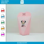 Caixa Coração - Minnie Rosa - Arquivo de Corte