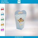 Caixa Coração - Ursinho Aviador - Arquivo de Corte