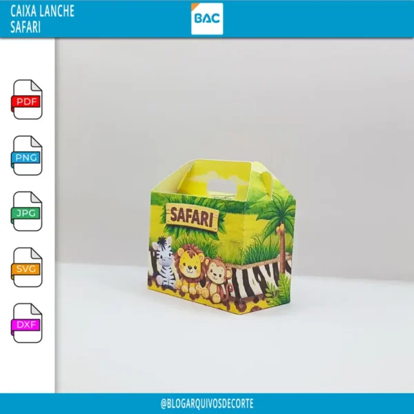 Caixa Lanche - Safari - Arquivo de Corte