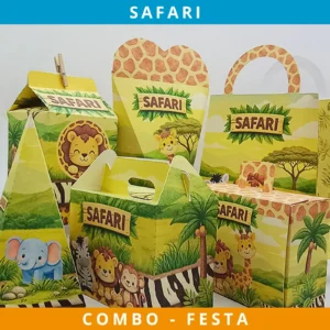 Kit Festa Safari para imprimir - Combo